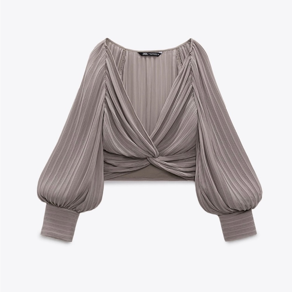 ZARA KNOTTED PLEATED TOP NWT